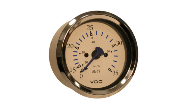 Cockpit Marine White 35MPH 3 3/8" (85mm) Pitot Speedometer