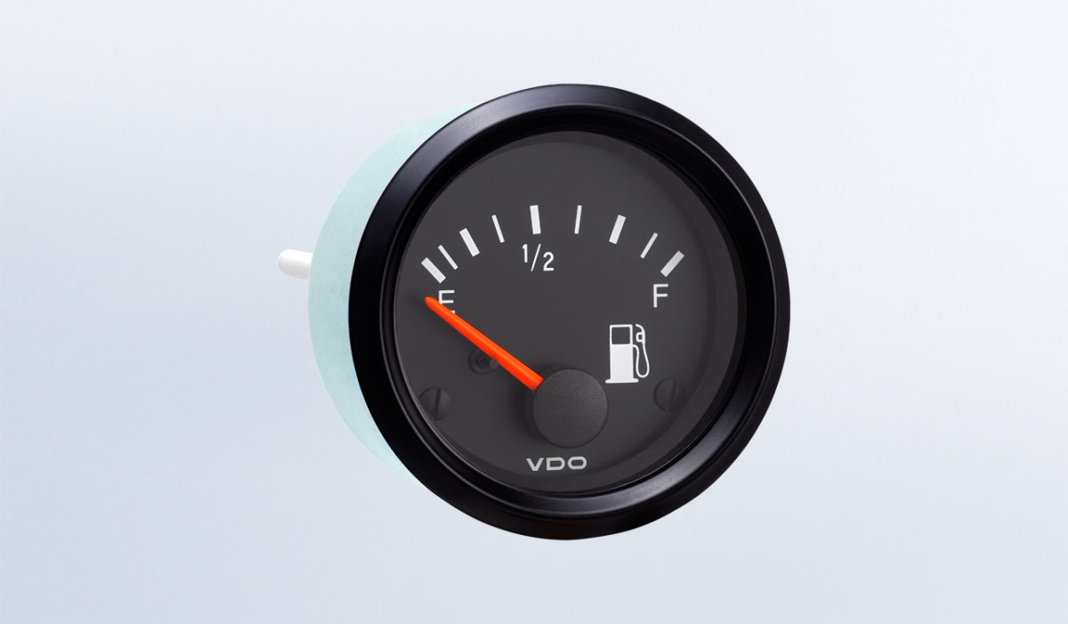 Fuel Gauge, Use with 090 Ohm Sender or Dual Station with 10180 Ohm