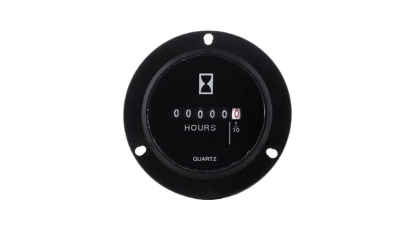 3 Hole Flange Hourmeter, 10K Hours, Non Illuminated, 120VAC