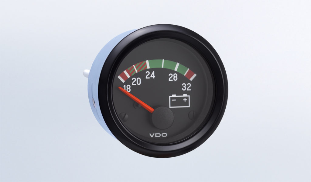 24V Voltmeter, M4 Stud Connection - VDO Instruments