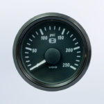 SingleViu  52mm J1939 250psi brake pressure gauge.  Retail pack with harness