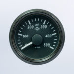 SingleViu 2 1/16in (52mm) 500psi gear pressure gauge. 0-4.5V input. Retail pack with harness