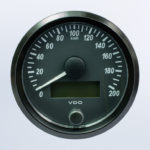 SingleViu  80mm J1939 200km/h speedometer. Retail pack with harness