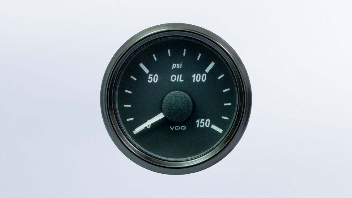 VDO 2-1/16" Black Fuel Gauge – Works With 73-10 Ohm Senders (V3-0102)
