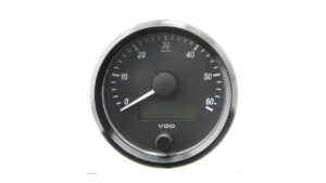 SingleViu  80mm J1939 60km/h speedometer.  Retail pack with harness